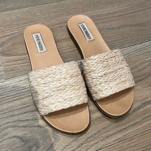 Steve Madden rattan slides